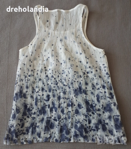 Синьо-бял топ TBS – S/M, снимка 2 - Корсети, бюстиета, топове - 51736348