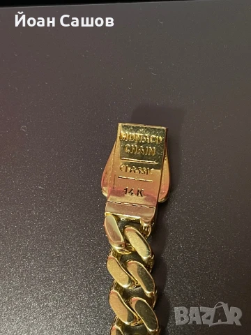 Мъжка златна гривна Monaco Chain , снимка 3 - Гривни - 50539757