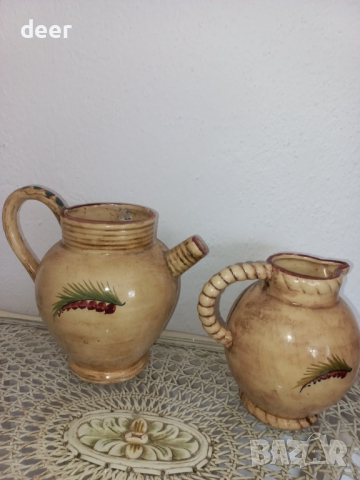 Ръчно нарисувани керамични кани, снимка 3 - Вази - 44712949