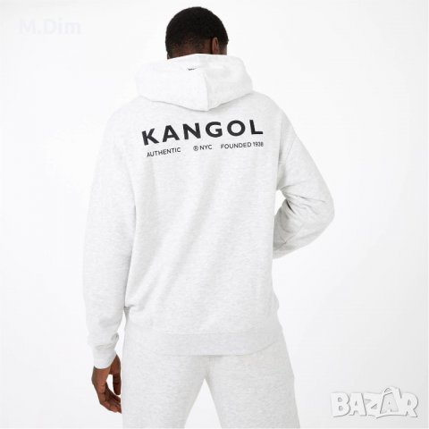 Kangol Logo нов бял памучен суитчър размер М, снимка 2 - Суичъри - 38405964