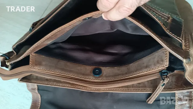 Shoulder Bag Marc Picard чанта през рамо естествена кожа, снимка 11 - Чанти - 12904354