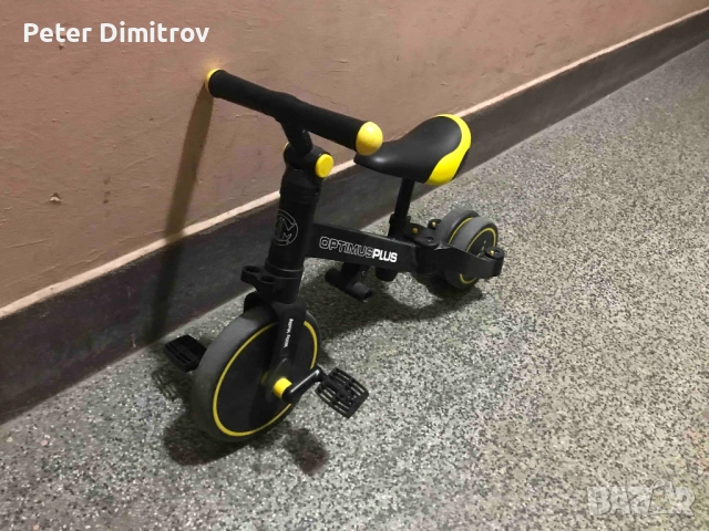 Детско колело 3 в 1 Milly Mally - Optimus, жълто, снимка 5 - Велосипеди - 54053614