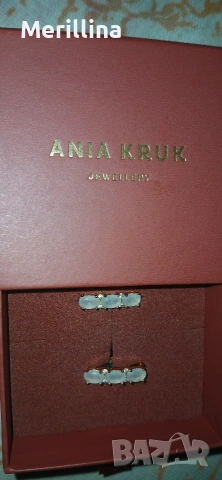 Позлатени сребърни обици Ania Kruk, снимка 2 - Колиета, медальони, синджири - 54352509