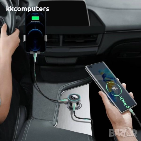 FM трансмитер Baseus CCLH-01 12v Зарядно + Wireless MP3 / Черен / Баркод : 456045