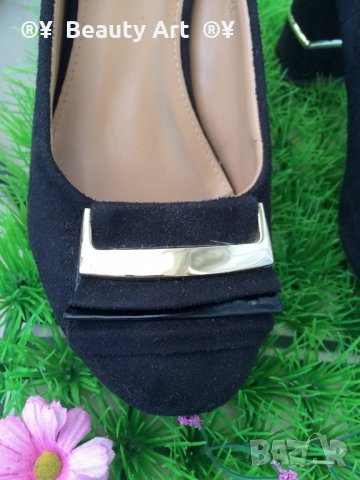 Елегантни велурени обувки - G. FARINI, размер36/37 , снимка 2 - Дамски обувки на ток - 30409065
