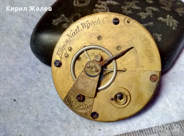 Elgin Nat'l Watch Co. МЕХАНИЗЪМ от СТАР ЗЛАТЕН ВИКТОРИАНСКИ ДЖОБЕН ЧАСОВНИК с РИМСКИ ЦИФЕРБЛАТ 48410, снимка 3 - Антикварни и старинни предмети - 48635685