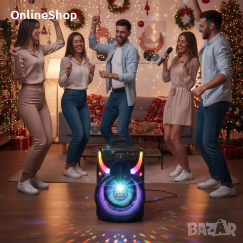 Преносима акумулаторна тонколона -8.5 инча Bluetooth караоке, снимка 7 - Тонколони - 52807302