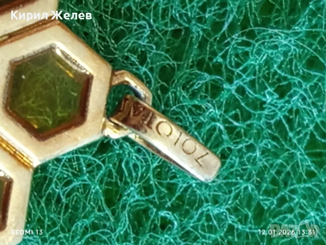 Дизайнерско сребърно колие ZOLOTAS с позлата пчелна пита ювелирна изработка 48643, снимка 4 - Колиета, медальони, синджири - 53072241