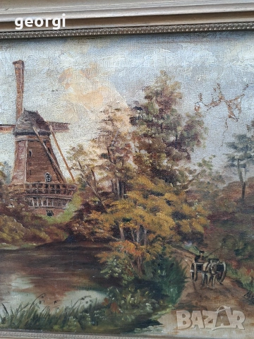 две антични картини маслени бои върху платно на художника M. Vasseax, снимка 5 - Картини - 54029832