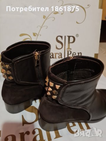 Боти в кафяво ест кожа, снимка 3 - Дамски боти - 31319596