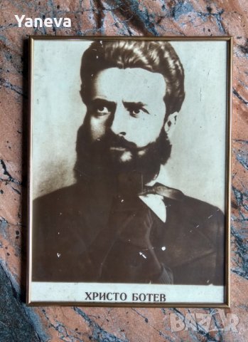 Христо Ботев,стара снимка в рамка, снимка 2 - Антикварни и старинни предмети - 35659628