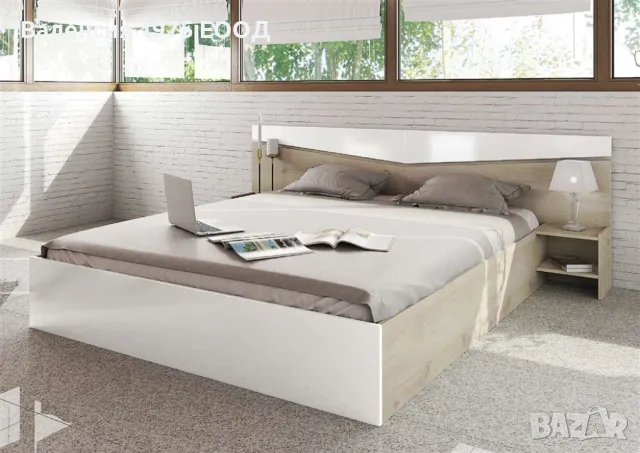 Спалня с нощни шкафчета Сити 2007 бяло/ арвен