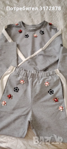 Спортен сет с 3D цветя