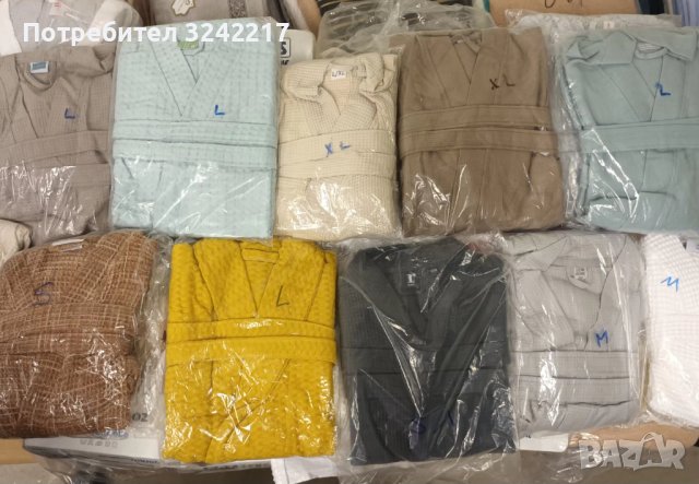Вафлени памучни халати от S do 3 XXL, снимка 3 - Хавлиени кърпи - 39233434