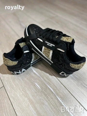 Dolce & Gabbana Portofino "Gold Glit" Edition Нови Дамски Маратонки 36-40 Номер с Кутия 