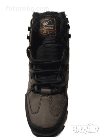 Кафяви водоустоичиви боти за зимата с черен акцент, снимка 6 - Мъжки боти - 38645231