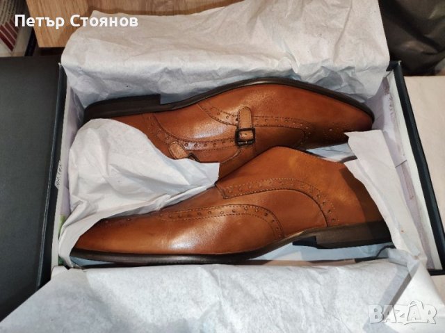 Елегантни мъжки официални обувки от естествена кожа PIER ONE №48, снимка 9 - Официални обувки - 38892052