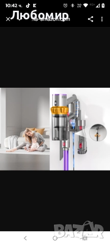 Безжична прахосмукачка Anyson 45000 Pa/550 W/70 мин, 1.6 л батерия, супер тиха, прахосмукачка , снимка 5 - Прахосмукачки - 52489243