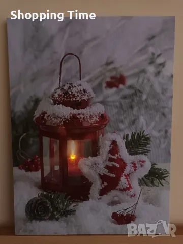Светеща коледна картина с включени батерии, Спиди/лично предаване, снимка 2 - Декорация за дома - 48457044