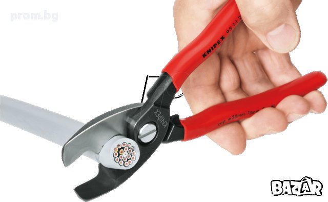 Knipex резачки, ножица за кабели, кабелорез за кабелни снопове, KN 95 11 200, снимка 3 - Клещи - 30619378