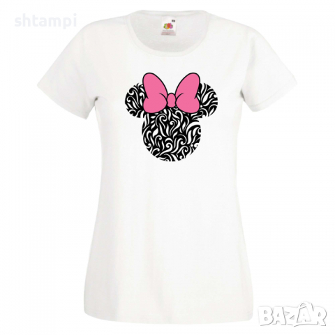 Дамска тениска Minnie Head 6 Подарък,Изненада,Рожден ден,, снимка 10 - Тениски - 36530179
