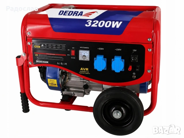 Генератор 2.8 kW / 3200W Бензинов Токов Генератор С Колела, снимка 3 - Генератори - 54323020