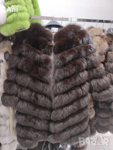 Палто от естетавен косъм лисица, снимка 2 - Палта, манта - 56299587