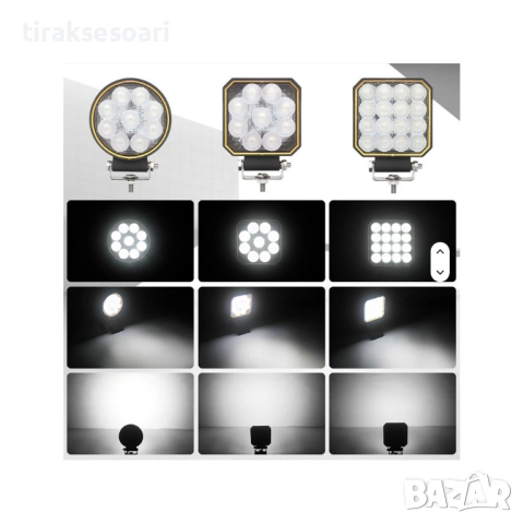 LED диоден халоген фар 4 инча 160W 12000lm ECE R10 – работна лампа за трактор, камион и техника, снимка 4 - Аксесоари и консумативи - 53991202