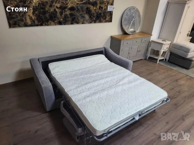 Сив диван от плат с функция сън "Myriad", снимка 5 - Дивани и мека мебел - 52010850
