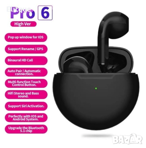 Безжични слушалки Pro 6 , снимка 7 - Слушалки, hands-free - 52906166
