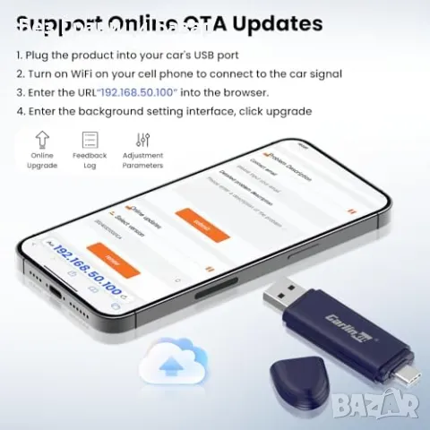 Нов Безжичен CarPlay Android Auto Адаптер за OEM Авто 2015–2025 кола, снимка 8 - Друга електроника - 50034294