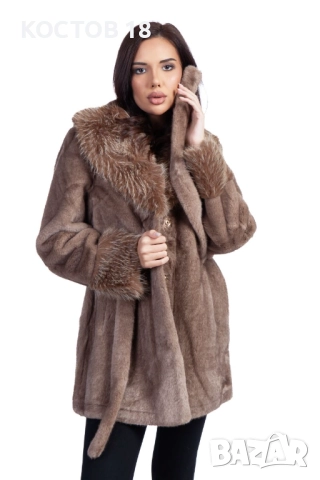 Зимно дамско пухено палто 4254 три цвята, снимка 7 - Якета - 52500729