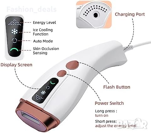 Ново Устройство за трайно Обезкосмяване Уред за лазерна епилация IpL за тяло Красота, снимка 5 - Други - 42186783