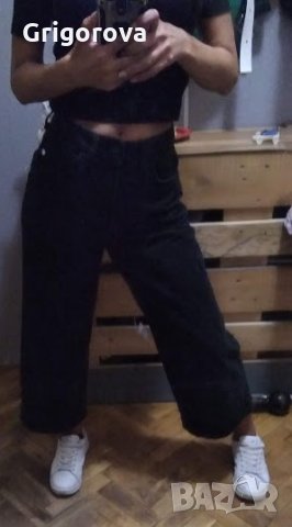 Черни дънки,висока талия ,чарлстон, Bershka, снимка 4 - Дънки - 30293342