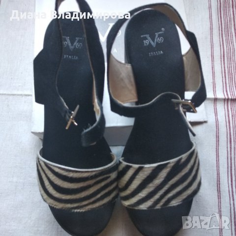 Естествена кожа дамски сандали, снимка 1 - Дамски обувки на ток - 30143939
