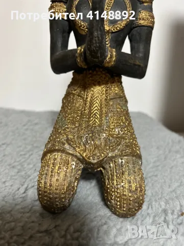 Тайландска бронзова фигура на танцьорка/ Буда, снимка 8 - Антикварни и старинни предмети - 48479767