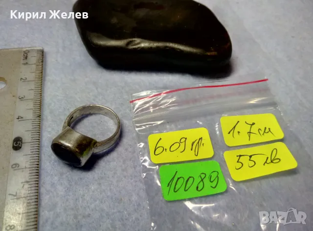 СТИЛЕН РЕТРО АРТ СРЕБЪРЕН ПРЪСТЕН СРЕБРО 925 с ШЛИФОВАН ЧЕРЕН ОНИКС РЪЧНА ИЗРАБОТКА 10089, снимка 2 - Пръстени - 49916921