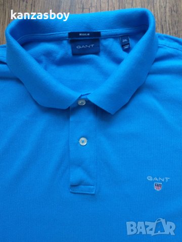 GANT The Original Polo Day Blue - страхотна мъжка тениска КАТО НОВА 2ХЛ, снимка 2 - Тениски - 44422145
