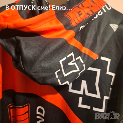 Унисекс Суичер с качулка Rammstein тотал принт, снимка 2 - Суичъри - 51817987