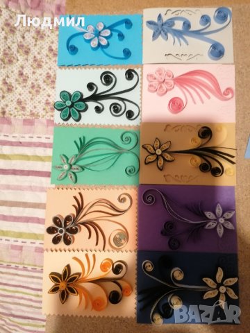 Малки квилинг картички, за допълнение на всеки подарък, снимка 4 - Други - 37397390