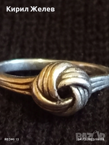 Винтидж сребърен пръстен с възел майсторска ръчна изработка 25211, снимка 5 - Пръстени - 52652010