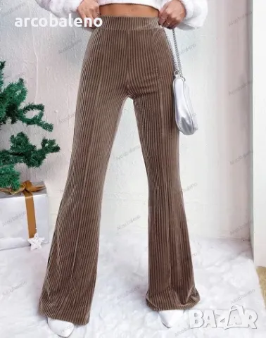 Дамски кадифени панталони с висока талия, 6цвята , снимка 7 - Панталони - 48443784