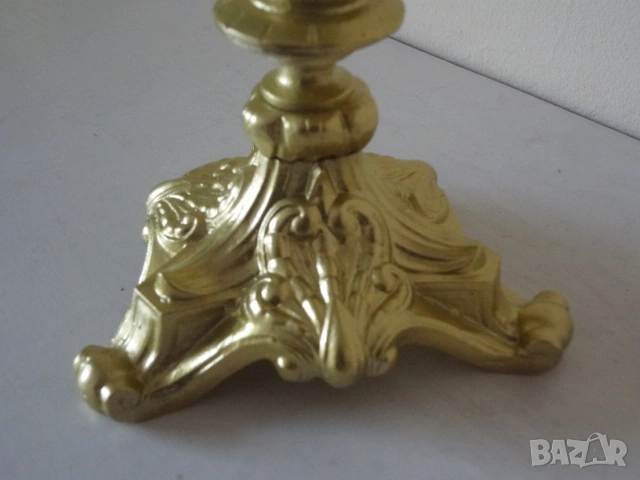 Комплект от 2 бр. бронзови свещника, снимка 6 - Антикварни и старинни предмети - 53079677