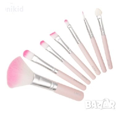 7 бр къси четки за грим сенки сини зелени розови дръжки гримиране, снимка 5 - Други - 12791953