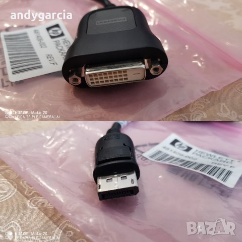 преходник HP Foxconn Monitor Display Port to DVI-D Cable Adapter 481409-002 - 14лв., снимка 3 - Кабели и адаптери - 31674337