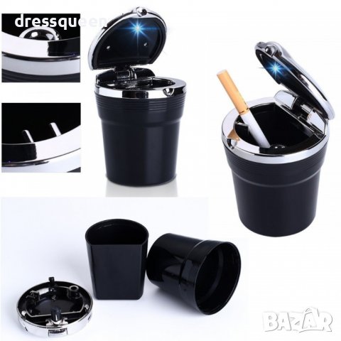 2004 Универсален пепелник за кола с LED осветление 2 в 1, снимка 6 - Аксесоари и консумативи - 34564940