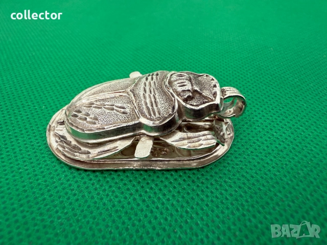 Сребърна висулка скарабей / бръмбар. №7437, снимка 4 - Колиета, медальони, синджири - 51942509