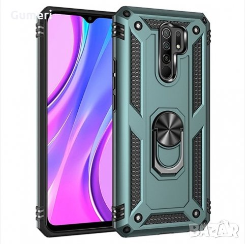  Xiaomi Redmi 9 Удароустойчив гръб с метален пръстен , снимка 5 - Калъфи, кейсове - 29930438