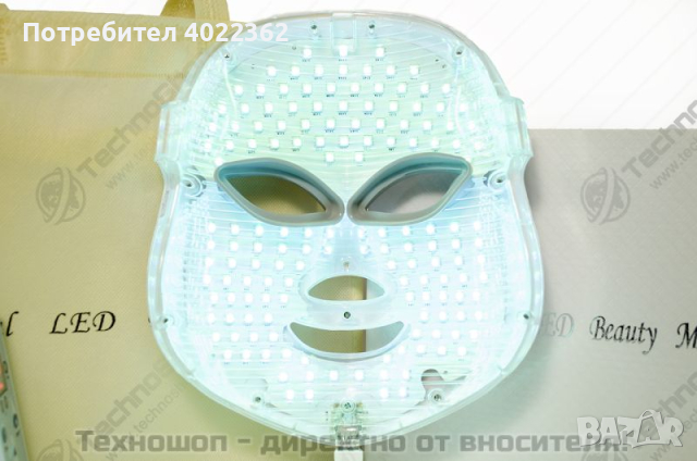 Козметична LED маска за лице - маска за фотодинамична терапия - TS0110, снимка 8 - Козметични уреди - 44664487
