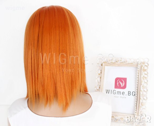 Къса оранжева лейс фронт перука Анабел, снимка 3 - Аксесоари за коса - 30114045
